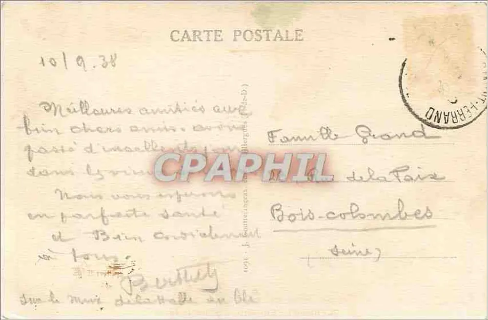 Clermont-Ferrand — Place de Jaude — Editor G. A. O. - Verso
