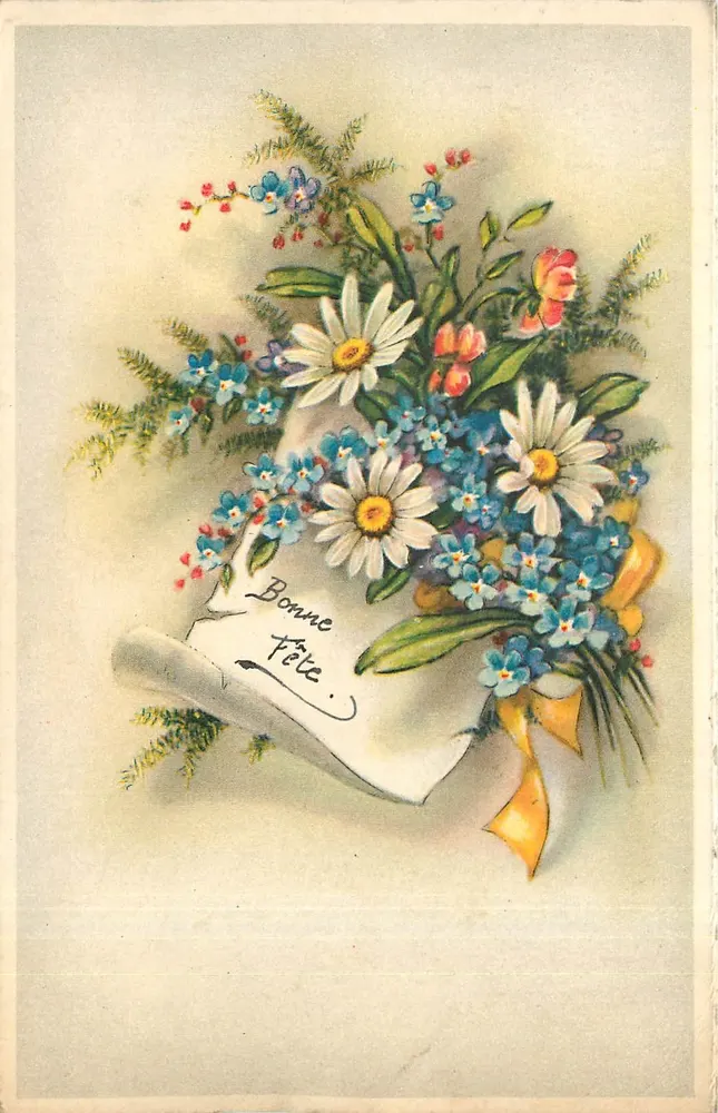 Arranjo de flores — Boa Festa — editor não visível - Frente