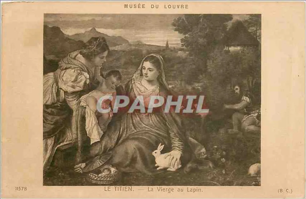 Musée du Louvre — Le Titien. La Vierge au Lapin — (B.C.) - Recto
