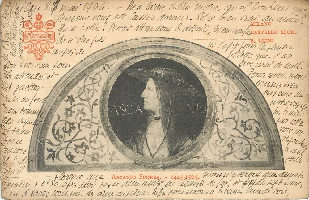 Retrato de Asciano Sforza — 1445-1505 — Montabone, número de série visível - Frente
