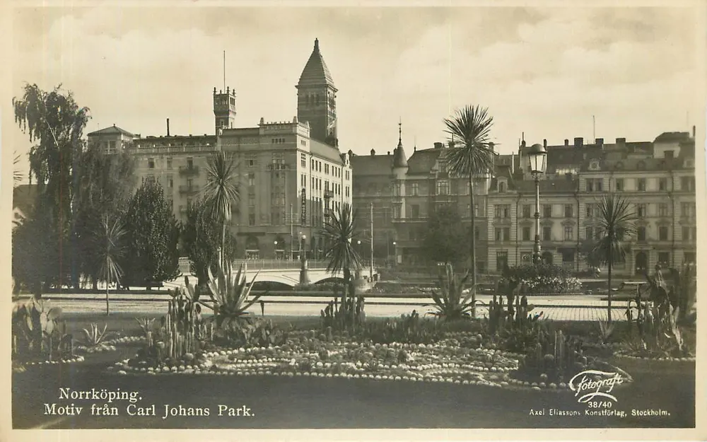 Norrköping — Motiv aus dem Carl Johans Park — Axel Eliassons Konstförlag, Stockholm, Nr. 38/40 - Vorderseite