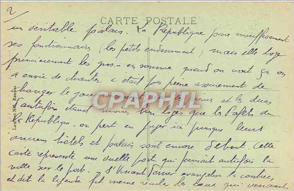 VANNES - Porta Saint-Vincent — editor G. P. Épicerie, n° 150 - Verso