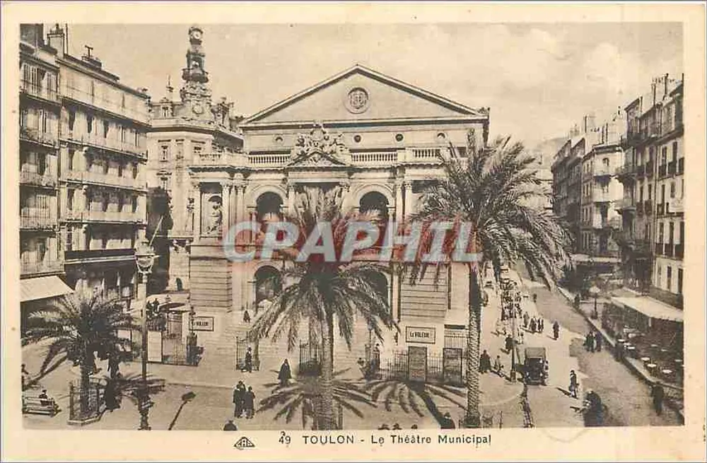 Toulon - Le Théâtre Municipal — CPA n°49, éditeur La Folecon - Recto