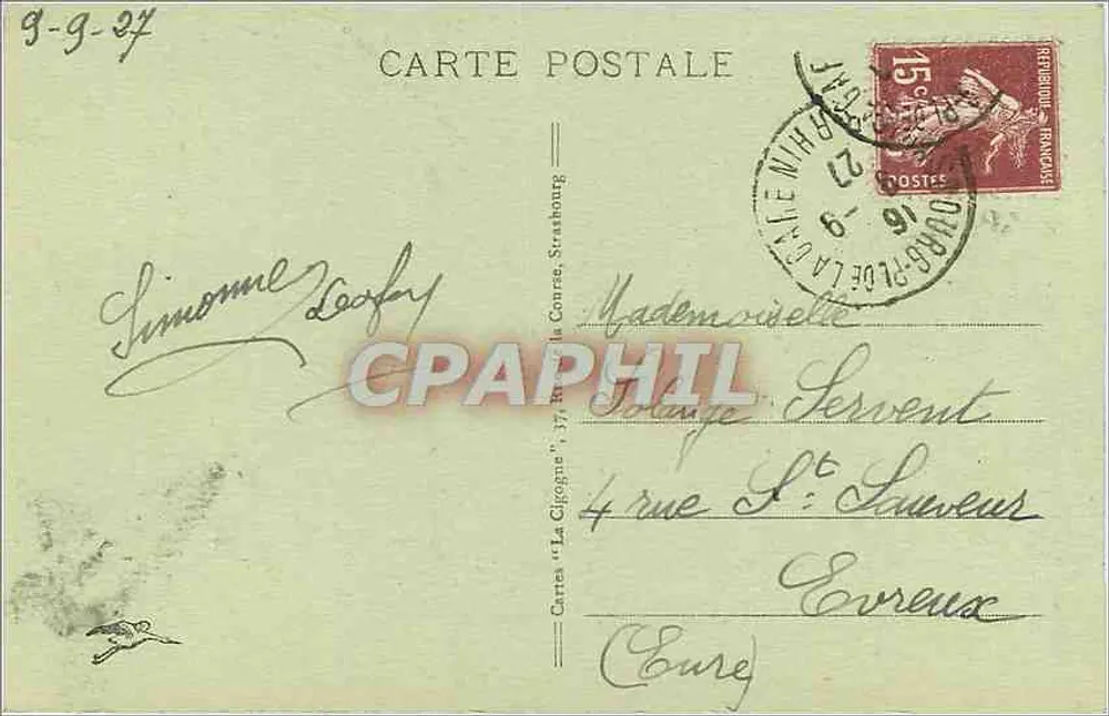 Strasbourg - La Cathédrale. Portail principal — série 502 — éditeur non identifié - Verso