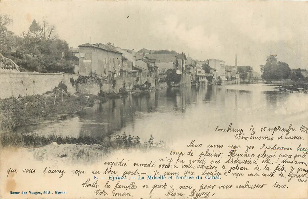 Epinal — A Mosela e a entrada do Canal — Edição Epinal - Frente