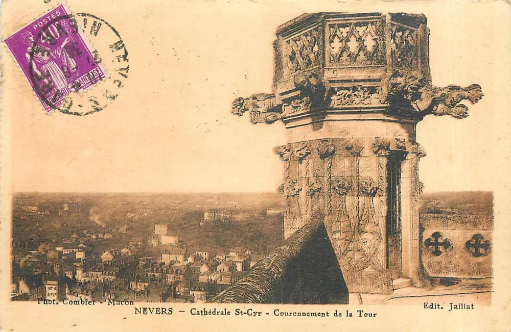 Nevers - Kathedrale St-Cyr - Krone der Turm — Foto. Combier - Macon, Verlag Jaillat - Vorderseite