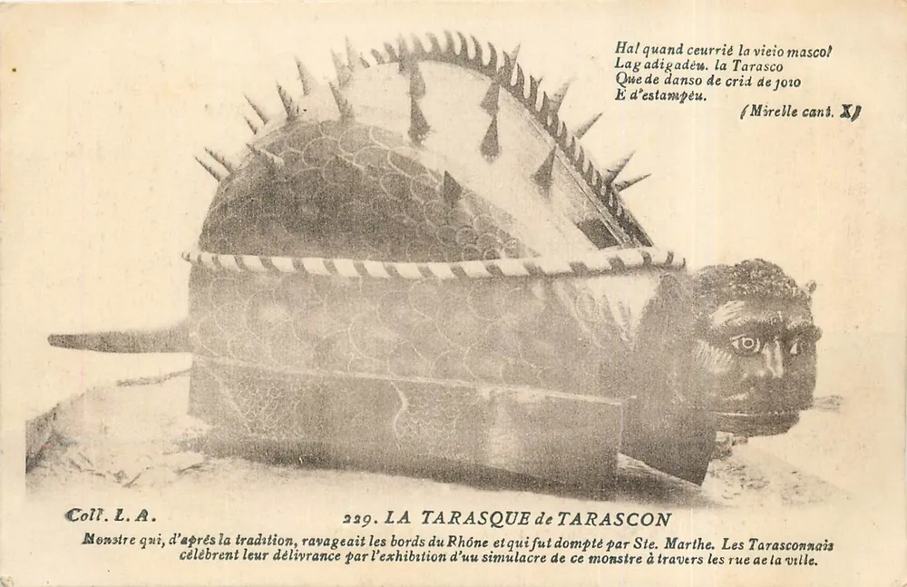 LA TARASQUE de TARASCON — Monstro tradicional do Rhône — Coleção L.A. n°229 - Frente