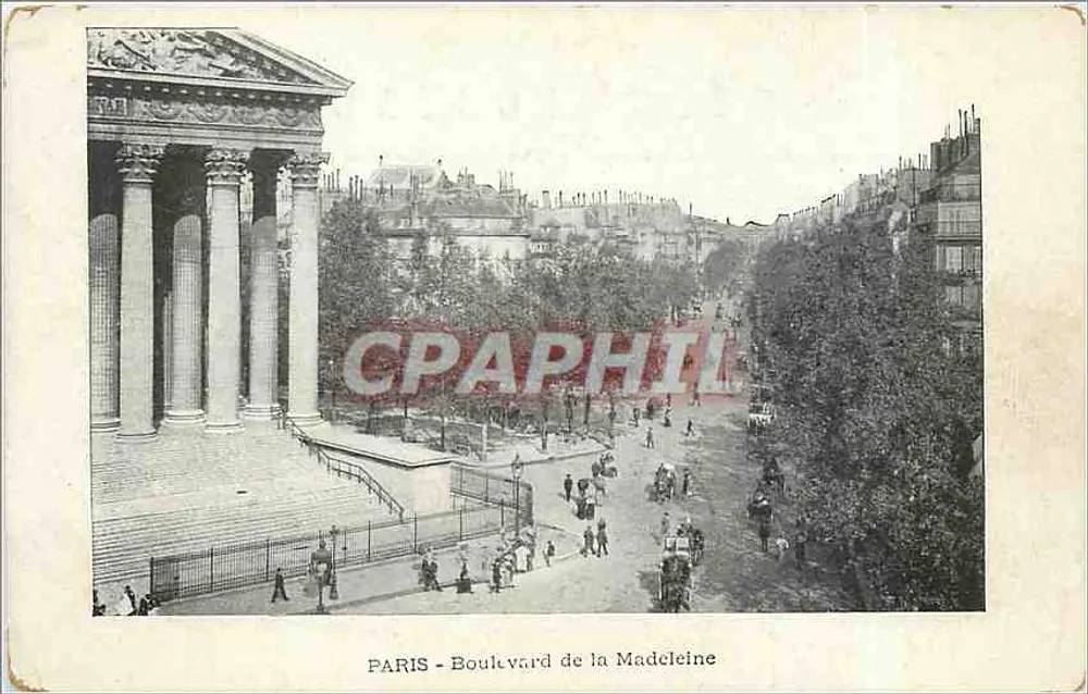 Paris - Boulevard de la Madeleine — vista do Palácio de Justiça — editor não indicado, número de série não visível - Frente