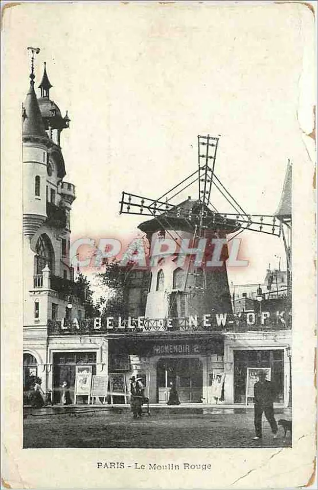 Paris - Le Moulin Rouge — éditeur MCMENDIA 2, avec enseigne 'LA BELLE DE NEW-YORK' - Vorderseite