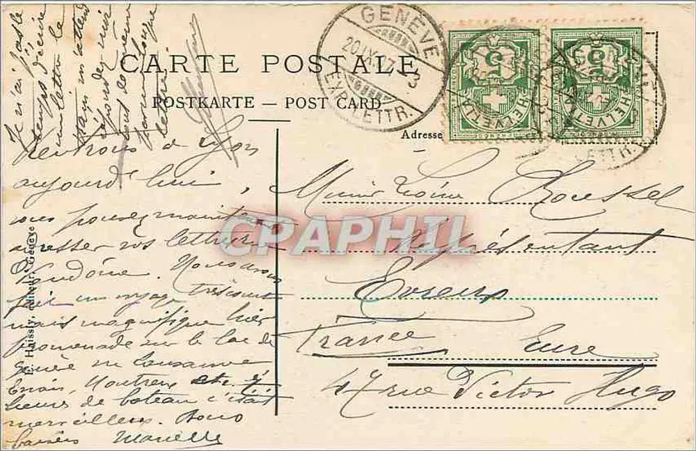 Genève — Quai et Pont du Mont-Blanc — Éditeur non identifié, n° 54 - Verso