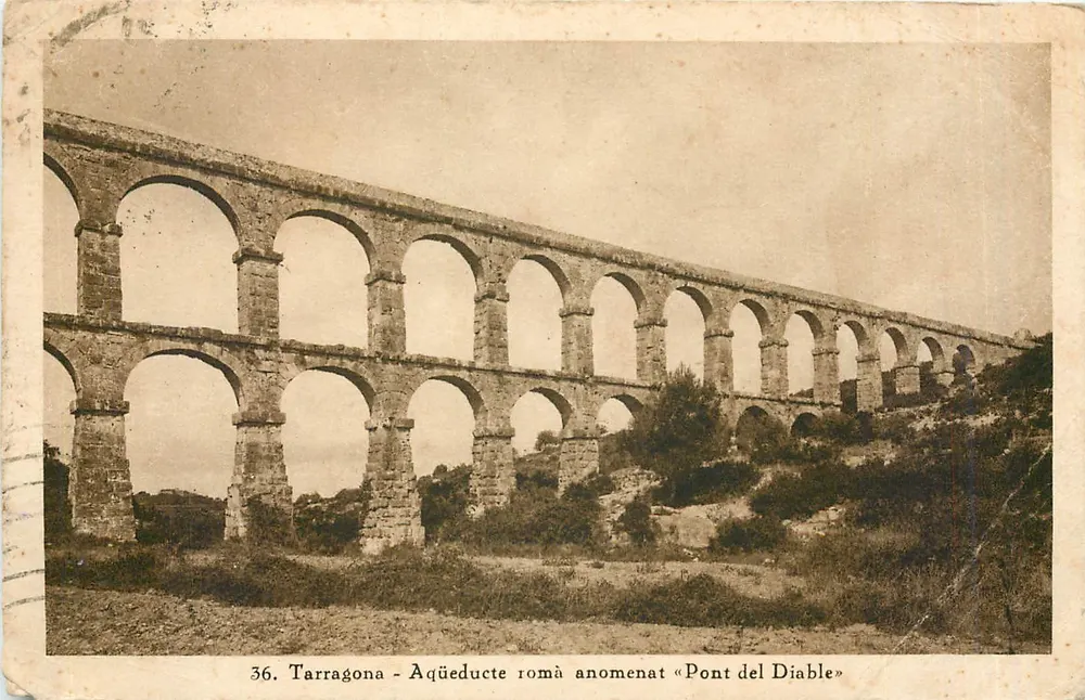 Tarragona — Aqueduc romain nommé « Pont del Diable » — éditeur 'AU-TARRAGONA' - Recto