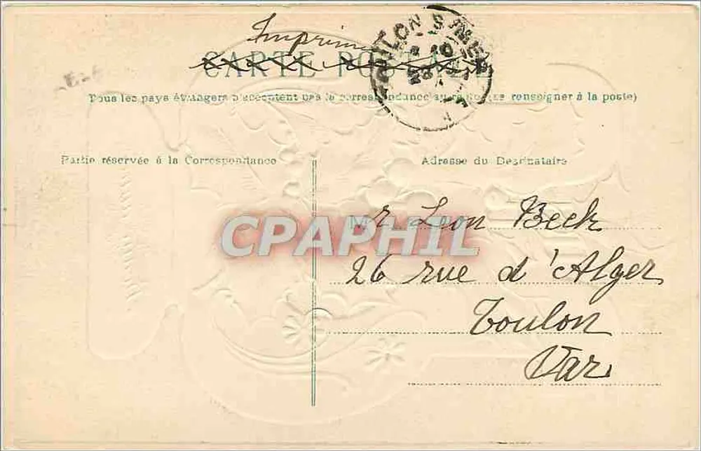 Houx — Cartão de boas-vindas — Imprimerie L. MARCIAU - Verso