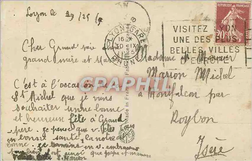 Paisagem lacustre com rosas — Boa Festa — editor A. Noyer, n° 3931 - Verso