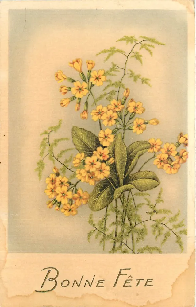 Arranjo de primaveras — Boa Festa — M.D. Paris, série N°1290 - Frente
