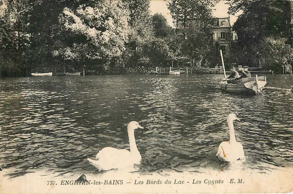 Enghten-les-Bains — Die Ufer des Sees — Die Schwäne — E.M. — n°737 - Vorderseite