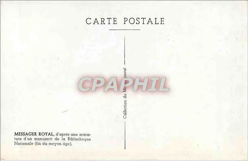 Mensageiro real (fim da idade média) — Coleção postal — editor não visível - Verso