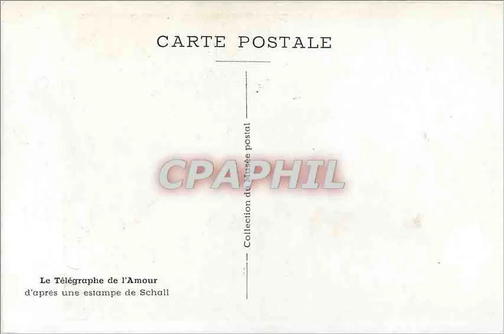 Le Télégraphe d'Amour — scène mythologique avec Cupidon — éditeur Schall, n° de série non visible - Verso