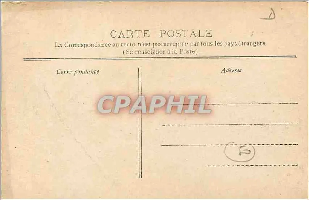 Cherbourg — Der Speicherkanal und der Berg Roule — Patent L. D. F. Sammlung P. B Cherbourg - Rückseite