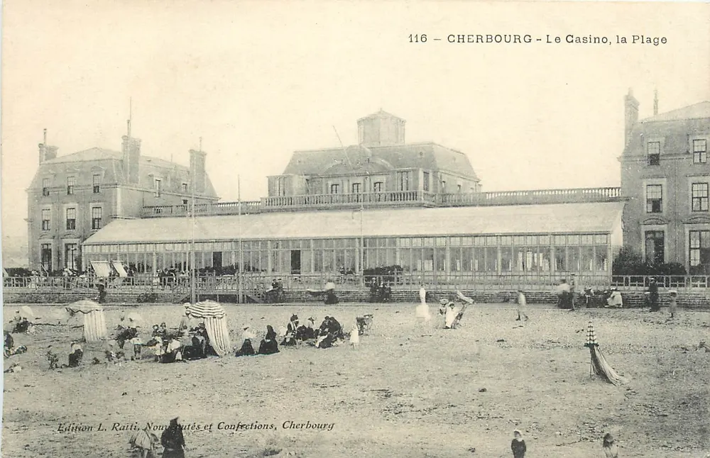 Cherbourg - Het Casino, de Strand — Uitgave L. Ratti, Nieuwtjes en Confecties, Cherbourg - Voorkant