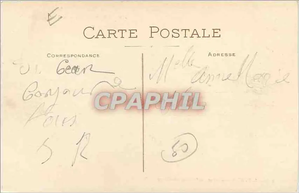 Cherbourg - Het Casino, de Strand — Uitgave L. Ratti, Nieuwtjes en Confecties, Cherbourg - Achterkant