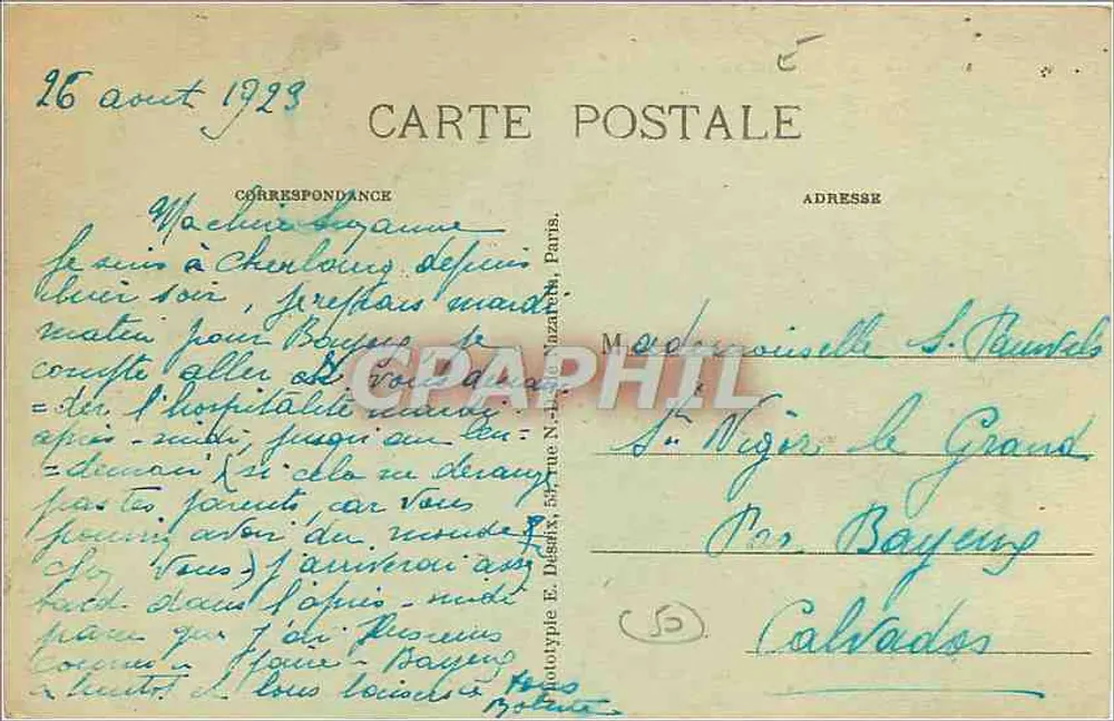 Cherbourg – Der öffentliche Garten und der Rœulé Berg - Rückseite