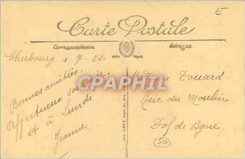 Cherbourg — La Statue de Napoléon — L'Église Sainte-Trinité — LL. - Verso