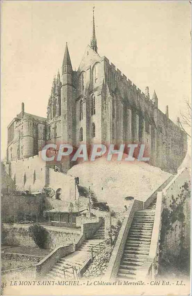 Mont Saint-Michel - Das Schloss und die Merveille - Ostseite - LL. - Vorderseite