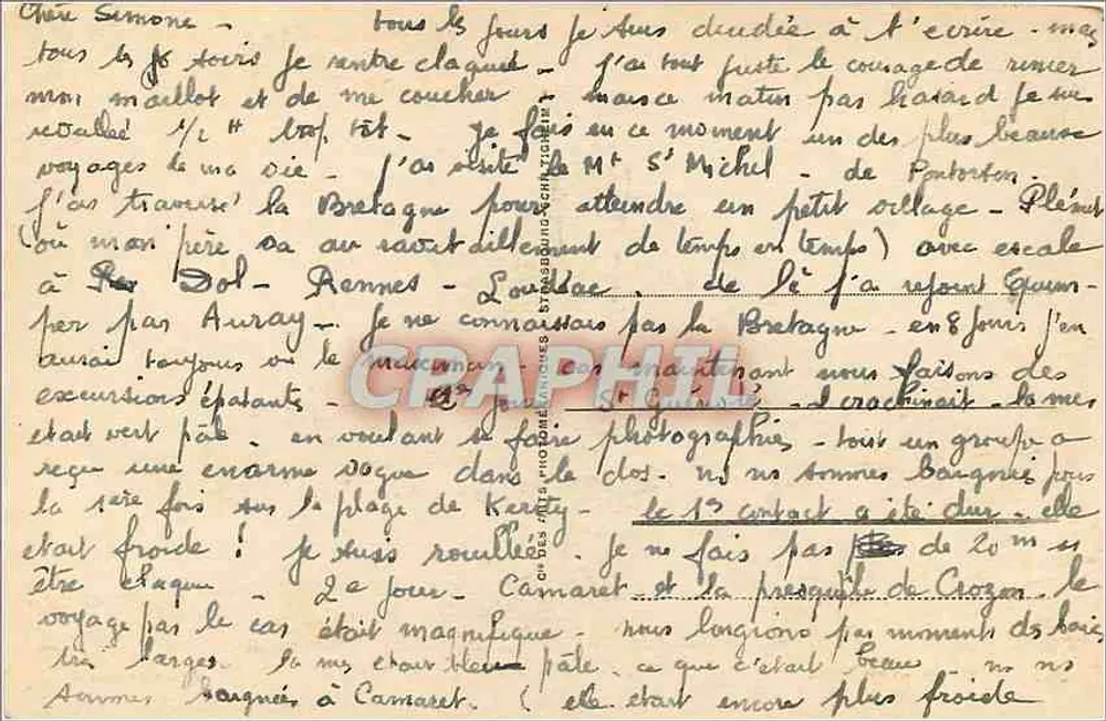 Monte Saint-Michel — à maré alta — n° 49 - Verso