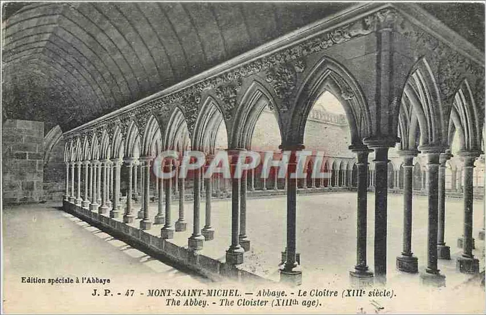 Monte-Saint-Michel — O Claustro (século XIII) — J.P. - 47 - Frente
