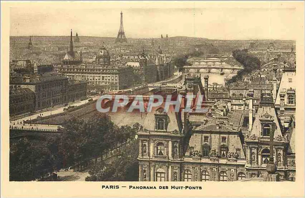 Paris — Panorama dos Oito Pontes — editor não visível - Frente