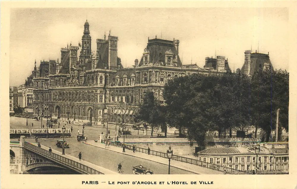 Paris — Der Pont d'Arcole und das Rathaus — Unbekannter Verleger - Vorderseite