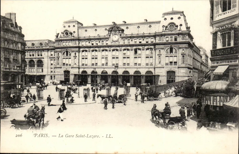 París — Vista de la estación Saint-Lazare — LL. n° 206 - Anverso
