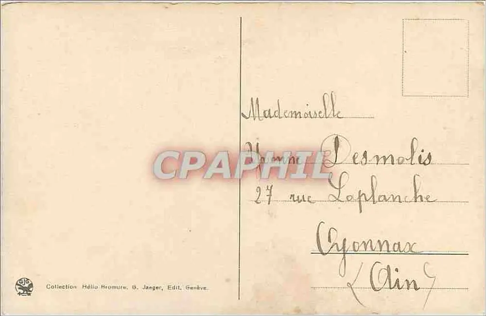 Genève. Pont du Mont-Blanc au clair de lune — G. Janger, n° 2081 - Verso
