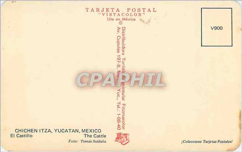 Chichén Itzá — El Castillo — Carta Postal Vistacolor - Verso