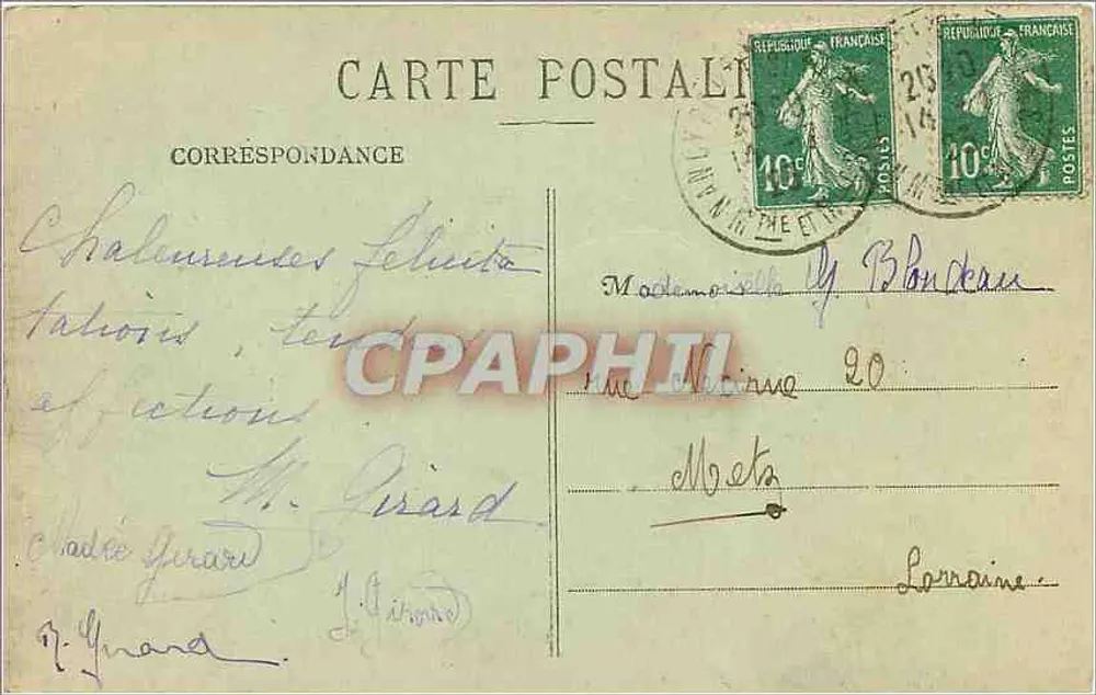 NANCY — Estátua de René II — Fotocópias A. Hamon et Cie - Verso