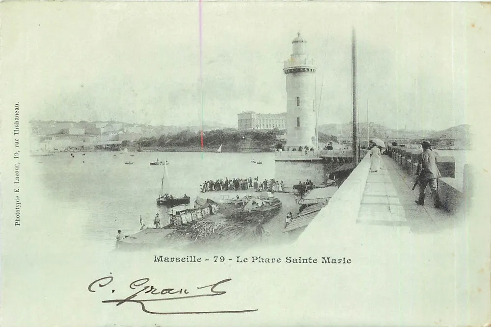 Marselha - 79 - O Farol de Santa Maria — Fototipo E. Lacom, 19, rue Thabaneau - Frente