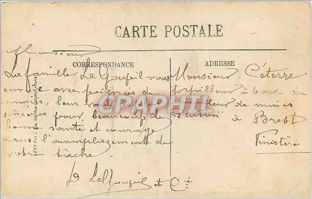Cherbourg — La Jetée et les Navires de Guerre — LL. — N°16 - Verso