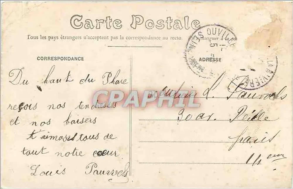 Farol de Ailly — Dieppe — G. Fleuchand - Verso