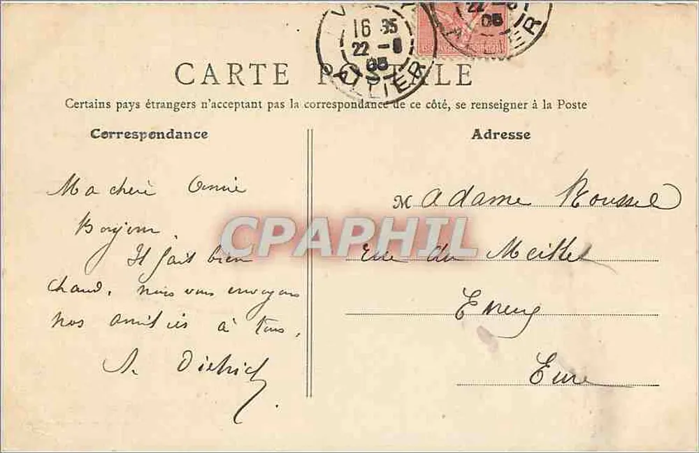 Vichy - Das Casino - Spielzimmer — B. F., PARIS, n°28 - Rückseite