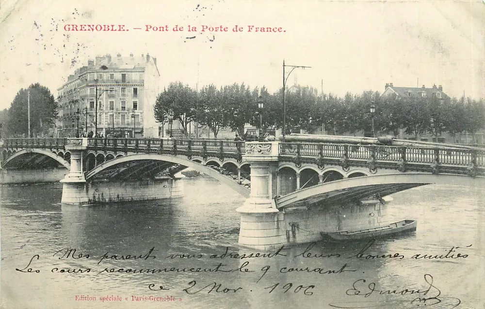 Grenoble — Brücke der Porte de France — Sonderausgabe « Paris-Grenoble » - Vorderseite