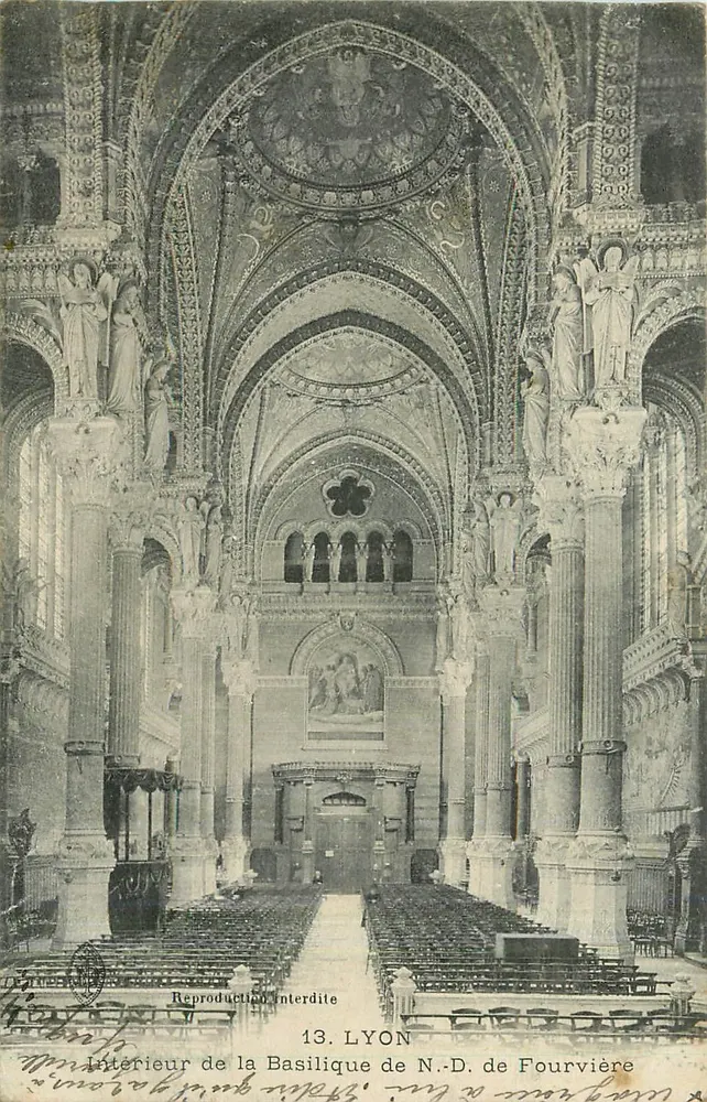 Interior da Basílica Nossa Senhora de Fourvière — Lyon — Editor não identificado, n° 13 - Frente