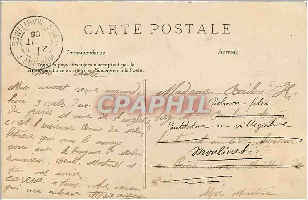 Menina cercada por pombos — C.L.C. — 2955 - Verso