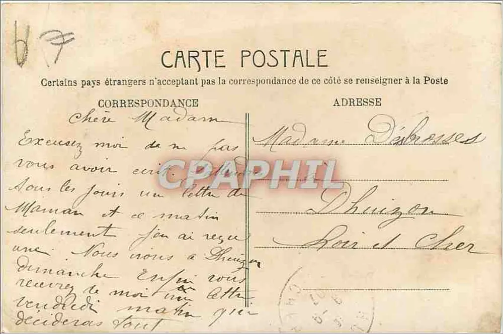 Joven mujer sonriente — decoración de flores y pájaro — editor G.1 - Reverso