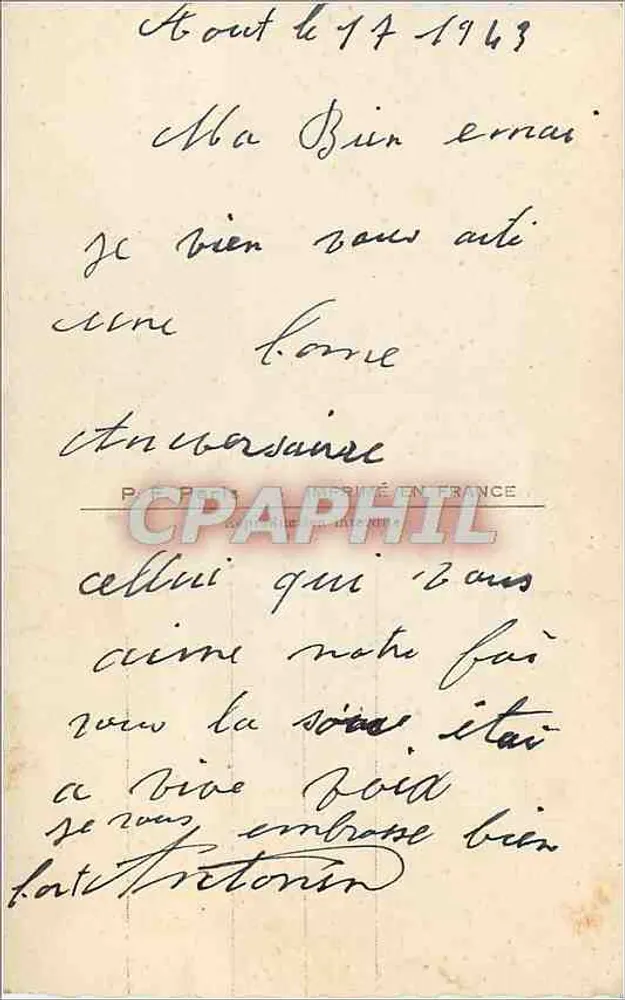 Menina sorridente com buquê — carta de aniversário — DE, n° 909 - Verso