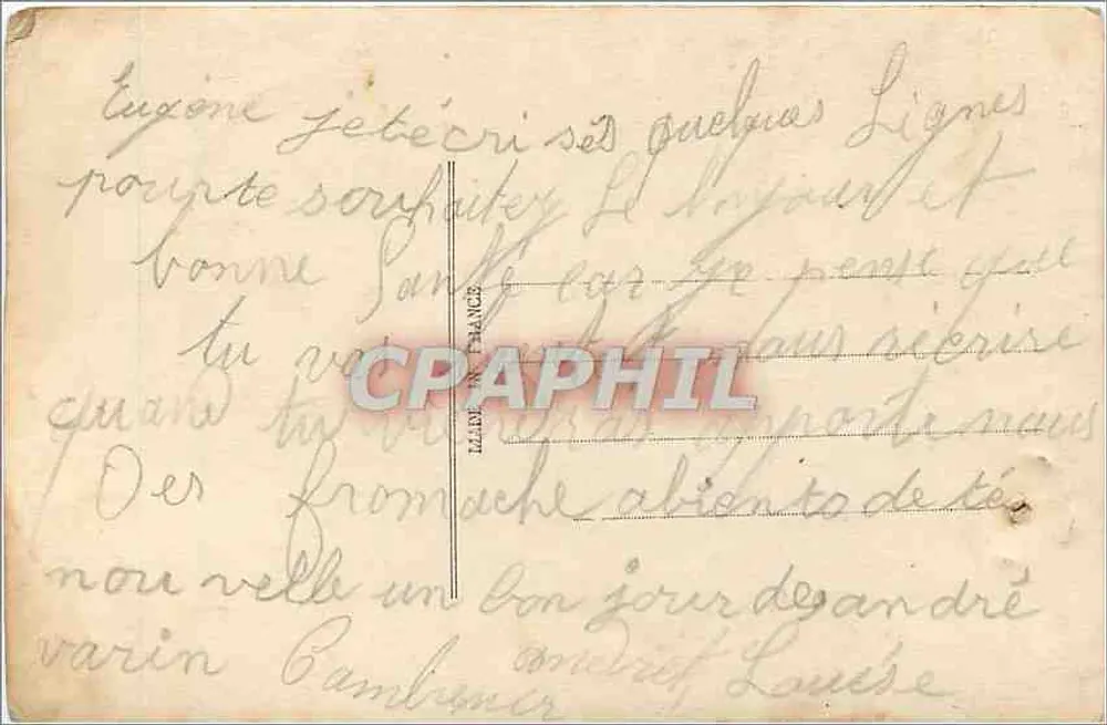 Jeune couple en amoureux — texte poétique — éditeur M. n° 467 - Verso