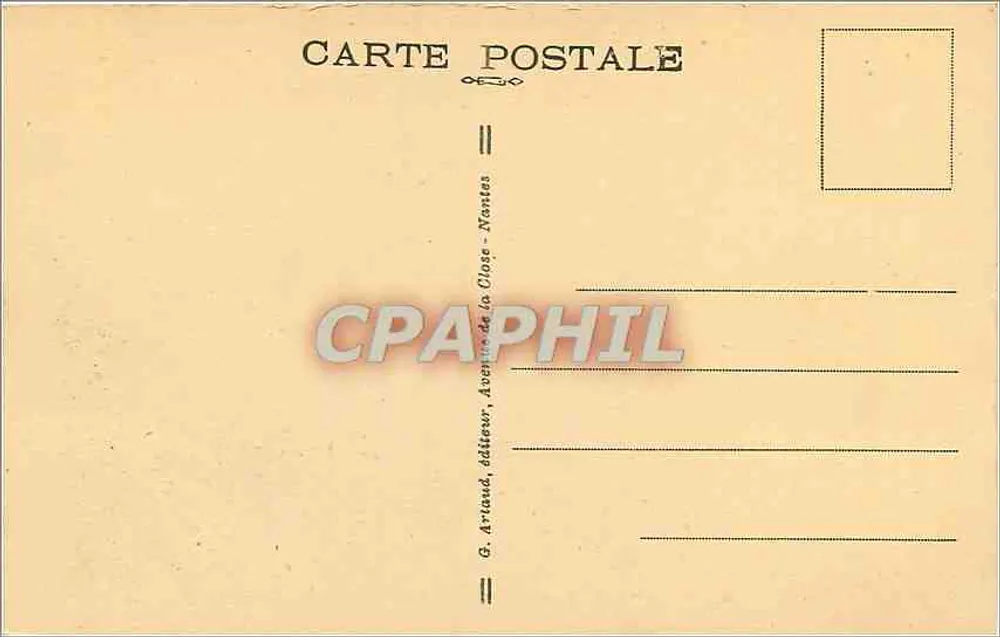 Nevers — Der Garten des Schlosses — Blick auf die Loire — G. Arriand, Verlag, Nantes - Rückseite