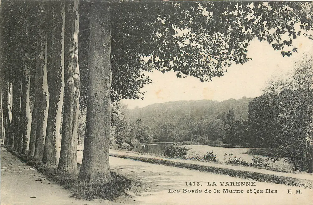 Les Bords de la Marne et les Îles — La Varenne — E.M. n°1413 - Recto