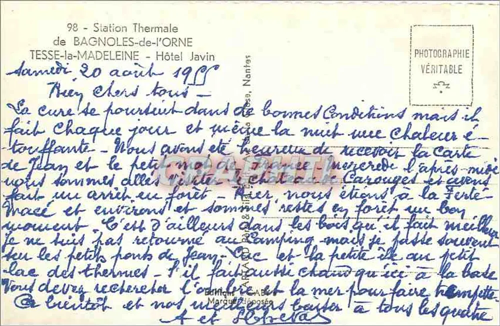 Hotel Gaby — Estação Termal de Bagnolès-de-l'Orne — Gaby - Verso