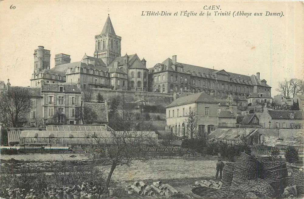 Caen — Das Hôtel-Dieu und die Kirche der Dreifaltigkeit (Abtei der Damen) — unbekannter Verlag, Nr. 60 - Vorderseite