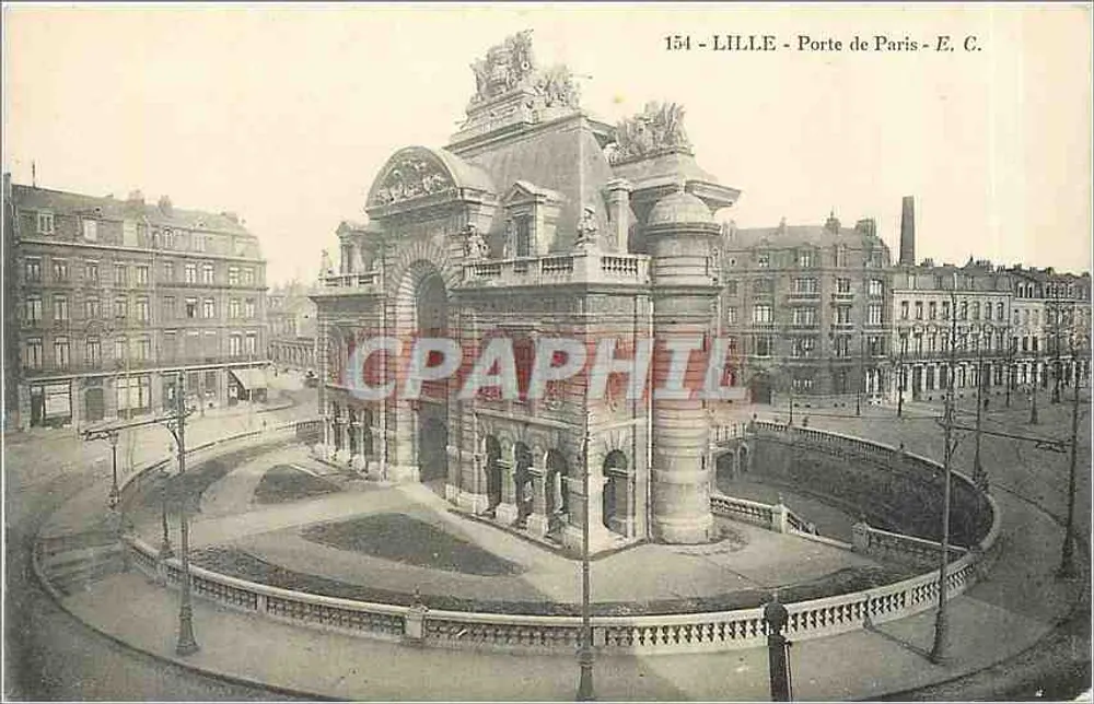Lille - Porte de Paris — editor E. C., n° de série 154 - Frente